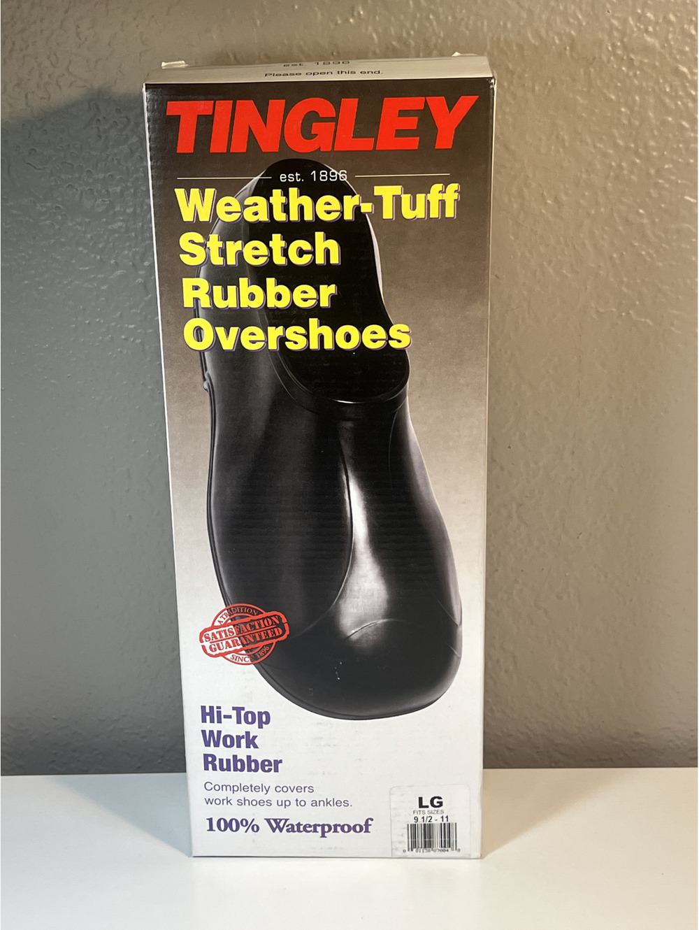 Tingley Weather-Tuff Rubber Overshoes Large 9.5-11 Hi-Top Waterproof Work Shoes